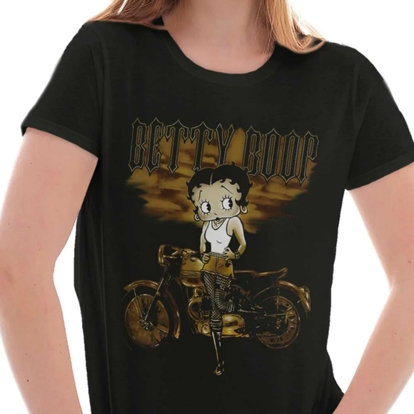 Betty Boop Tops - BETTY BOOP Biker T-Shirt